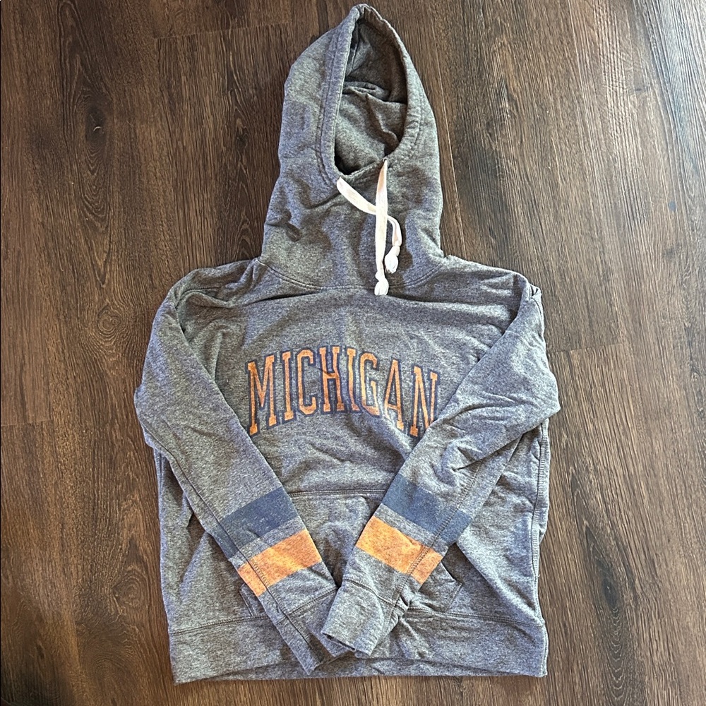 Gray Michigan Hoodie Sweatshirt